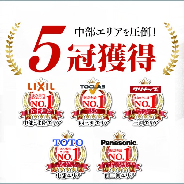 【リフォームにて５冠達成】大手5社でエリアNo.1！実績が証明する提案の質